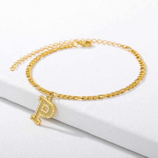 Initial Gold Letter Anklet jewelry