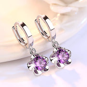 Crystal flower zircon earrings