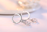 Crystal flower zircon earrings