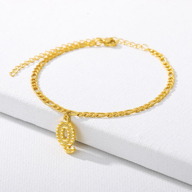 Initial Gold Letter Anklet jewelry