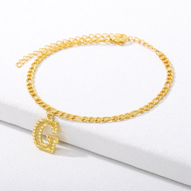Initial Gold Letter Anklet jewelry