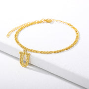 Initial Gold Letter Anklet jewelry