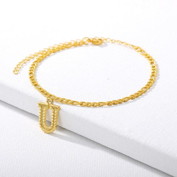 Initial Gold Letter Anklet jewelry