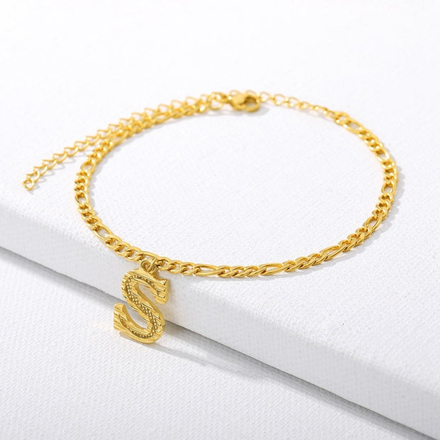 Initial Gold Letter Anklet jewelry