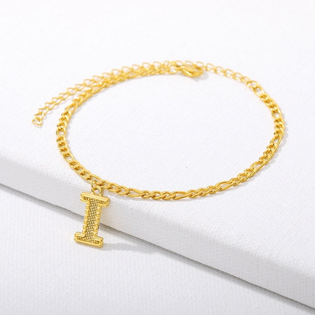 Initial Gold Letter Anklet jewelry