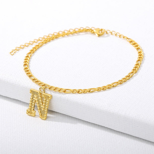 Initial Gold Letter Anklet jewelry