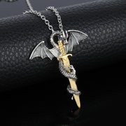 Pterosaur golden sword luminous alloy necklace