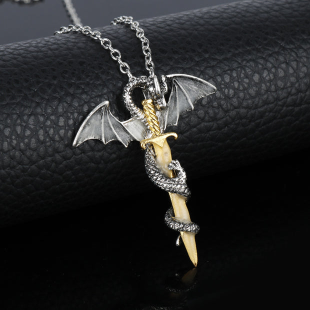 Pterosaur golden sword luminous alloy necklace