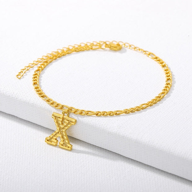 Initial Gold Letter Anklet jewelry