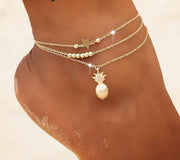 Pineapple Pendant Anklet Beads Summer Beach Foot Jewelry Fashion Style Anklet