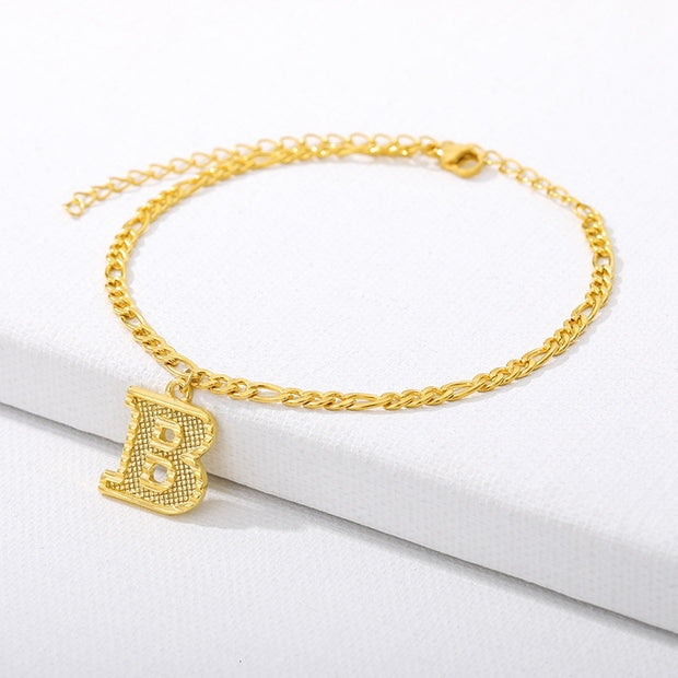Initial Gold Letter Anklet jewelry