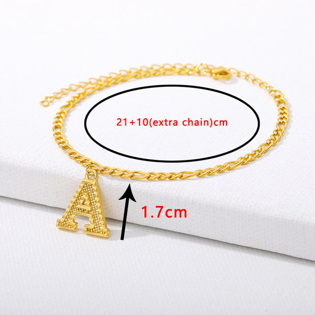 Initial Gold Letter Anklet jewelry