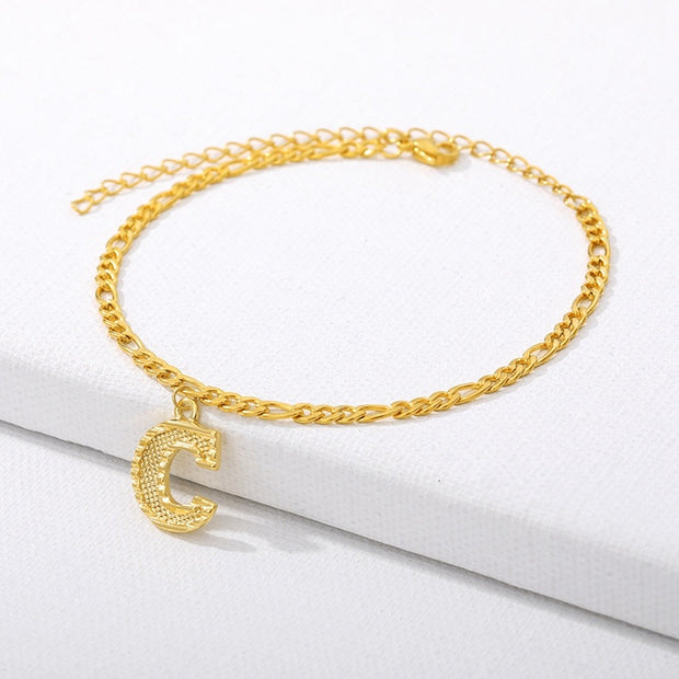 Initial Gold Letter Anklet jewelry