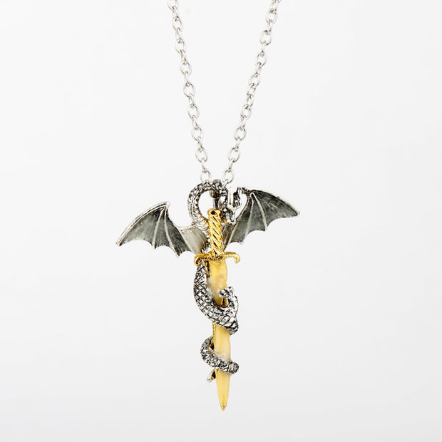 Pterosaur golden sword luminous alloy necklace