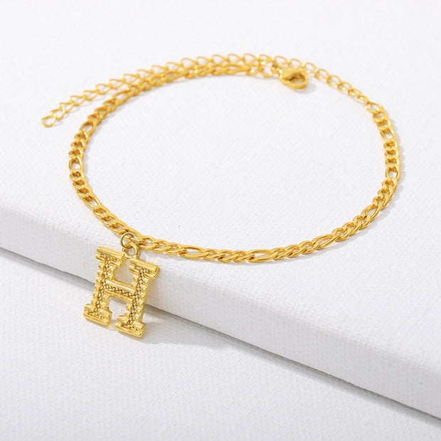 Initial Gold Letter Anklet jewelry
