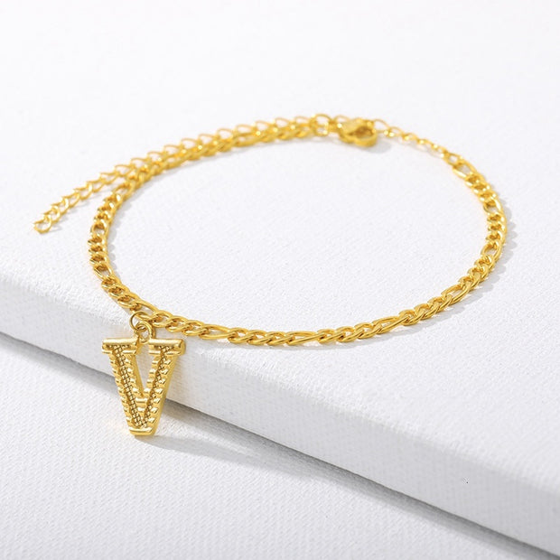 Initial Gold Letter Anklet jewelry