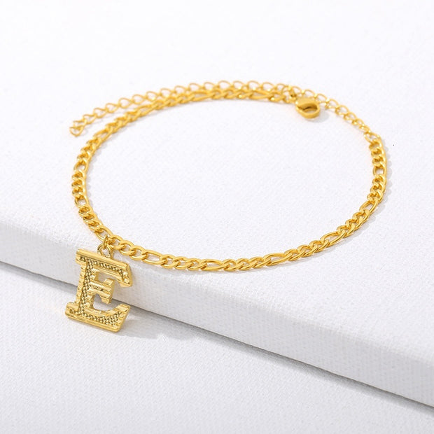 Initial Gold Letter Anklet jewelry