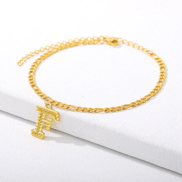 Initial Gold Letter Anklet jewelry