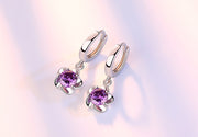 Crystal flower zircon earrings