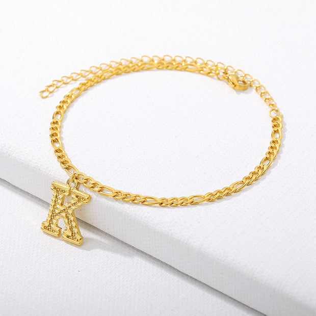 Initial Gold Letter Anklet jewelry