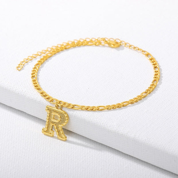 Initial Gold Letter Anklet jewelry