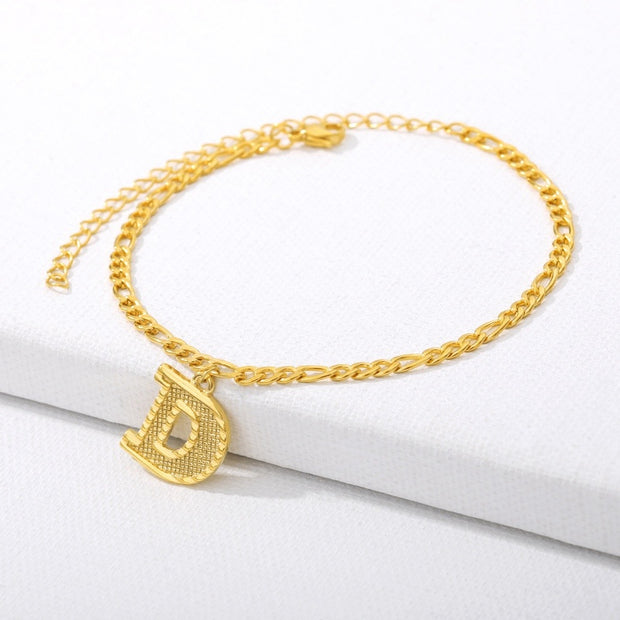 Initial Gold Letter Anklet jewelry
