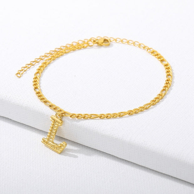 Initial Gold Letter Anklet jewelry