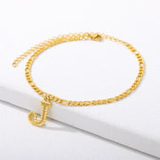 Initial Gold Letter Anklet jewelry