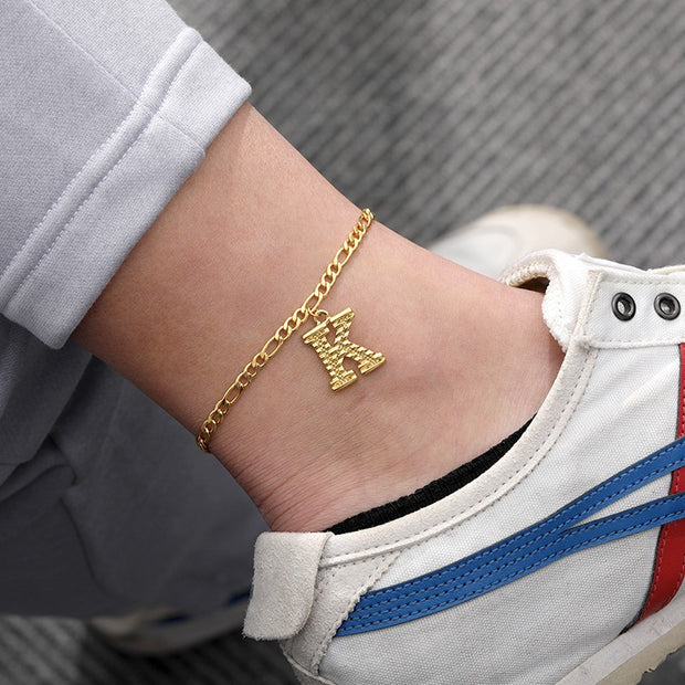Initial Gold Letter Anklet jewelry