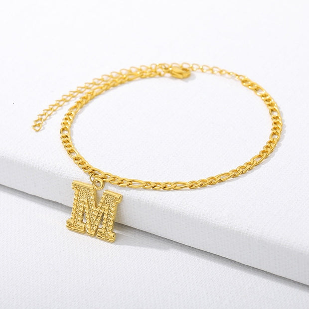 Initial Gold Letter Anklet jewelry