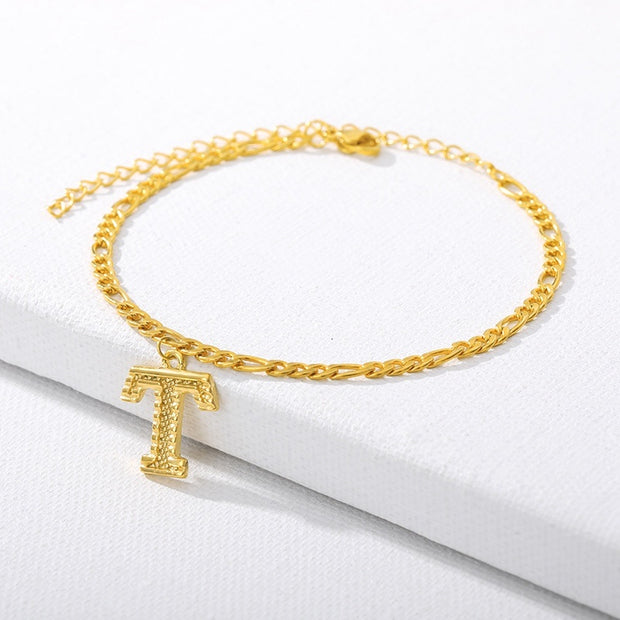 Initial Gold Letter Anklet jewelry